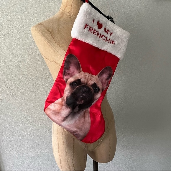 unbranded Other - FRENCH BULLDOG Red Holiday Stocking Fawn Brown Dog Puppy Christmas